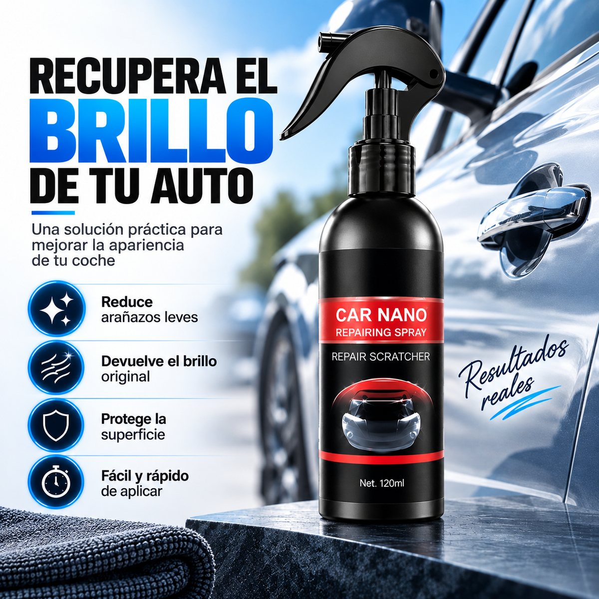 Nano Reparador Pro® – Spray Reparador de Arañazos 120 ml