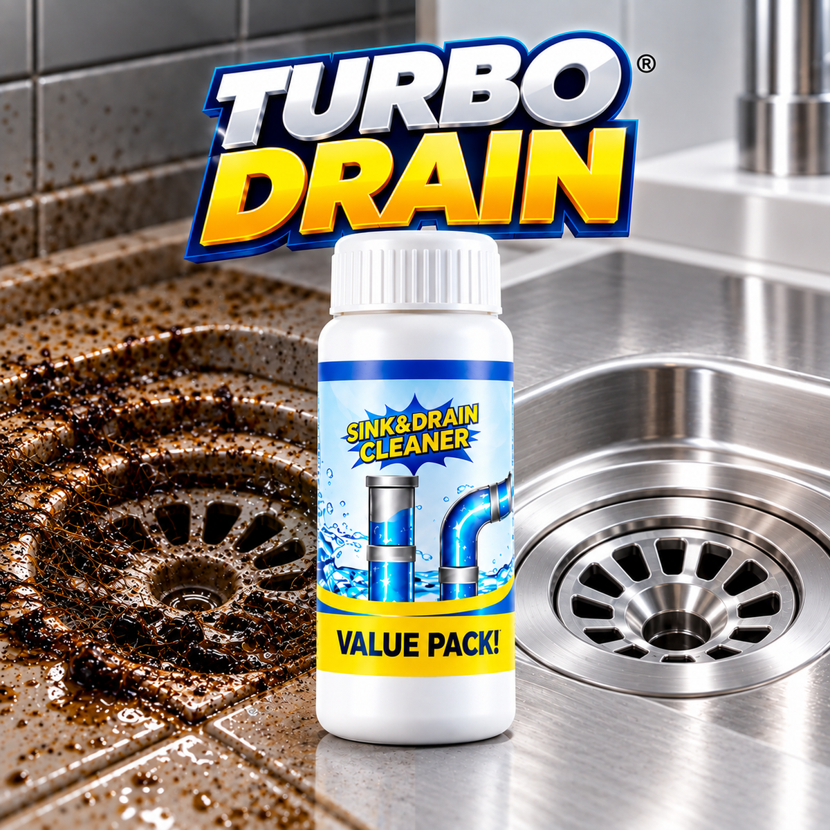 TurboDrain® | Pack Ahorro x3 – Limpiador de Tuberías y Desagües
